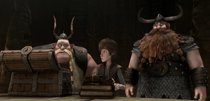 Hiccup feels honoured when he is given the job of 'archivist' (Source: Dreamworks Dragons: Riders of Berk).