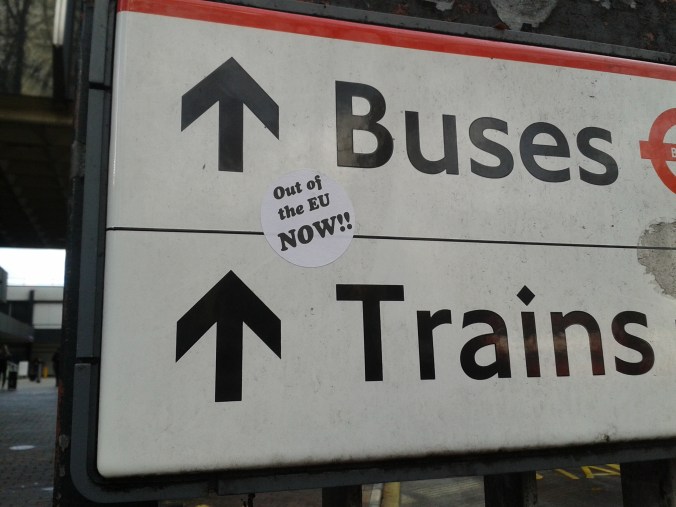 Not all protest stickers are left-wing, like this one seen at Euston Station on 14/11/14.