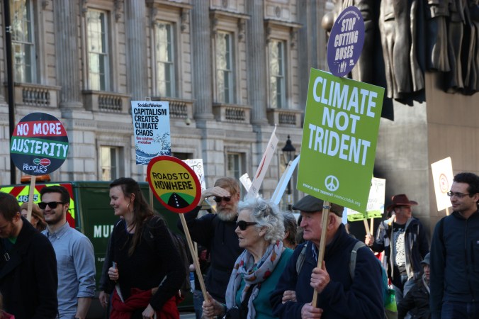 ...to the old, several generations were represented by the demonstrators. I think climate change marches tend to be more friendly and safe events than protests around some issues.