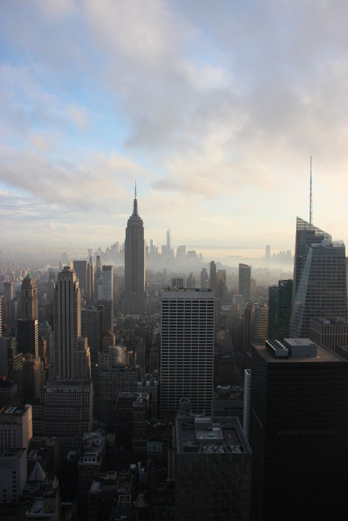New York's iconic skyline from the top of the Rockefeller Centre.