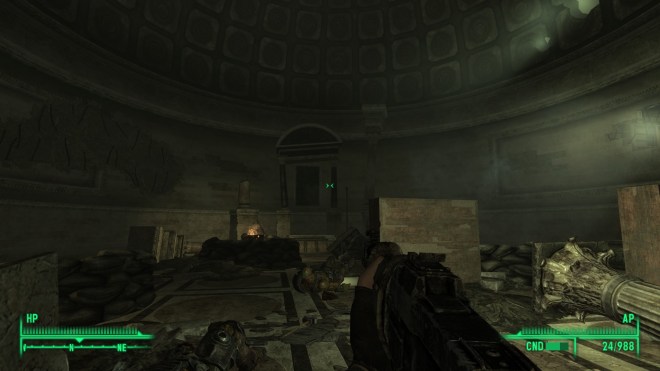 The rotunda of the National archives in 'Fallout 3', looking a little rough around the edges compared to how it looks today.