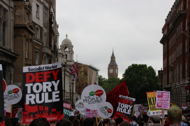 I couldn't resist taking a picture of placards in front of Big Ben- it's democracy in action!