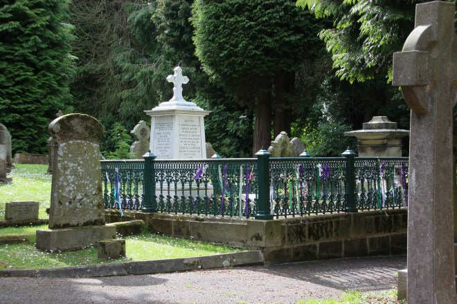 Emily Wilding Davison in buried in the Davison family plot in the churchyard of St. Mary the Virgin. 