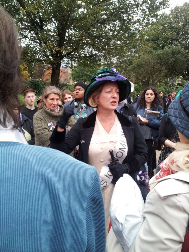 Historian and actress Karen Antoni led a wonderful walking tour about Brighton's suffragettes (Photo: Hannah Awcock)