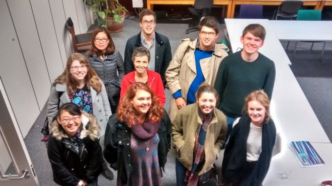 The Royal Holloway contingent at the 21st Practising Historical Geography conference at the University of Sussex (Photo: Innes Keighren).