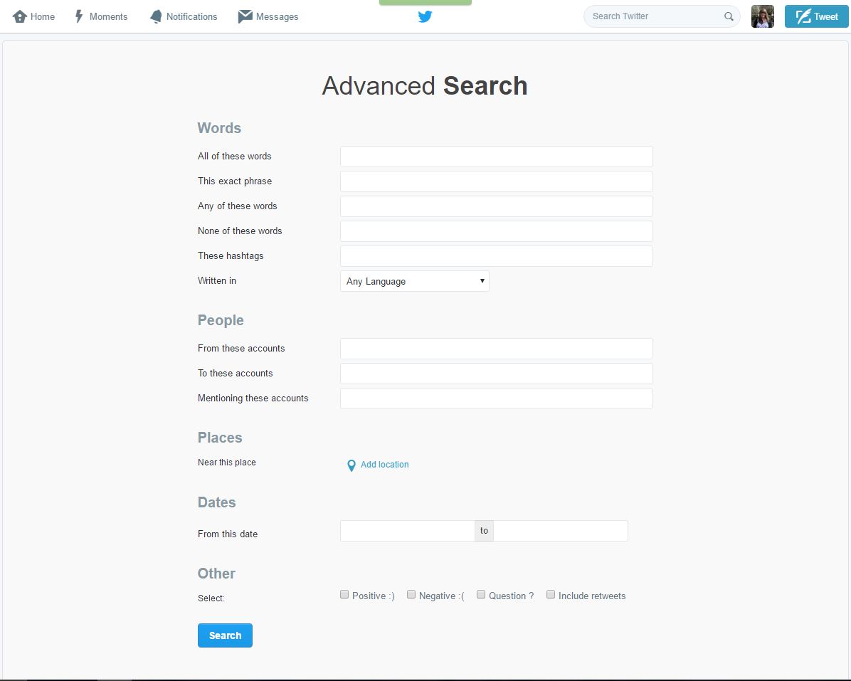 Twitter Advanced Search
