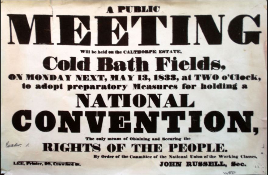 Coldbath Fields Meeting Poster